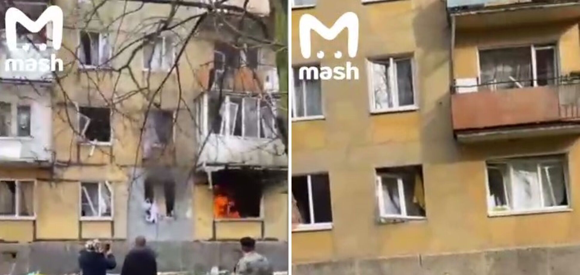 Взрывной волной окна выбило и в соседних зданиях