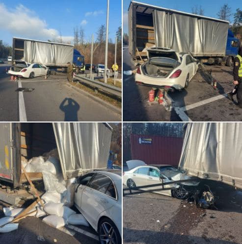 Нардеп «Слуги народа» попал в ДТП на Mercedes S 560 — журналист, фото - Патрульная полиция Киевской области