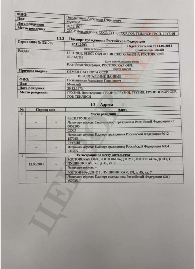 У замглавы МВД Гогилашвили российский паспорт и судимость в РФ 04