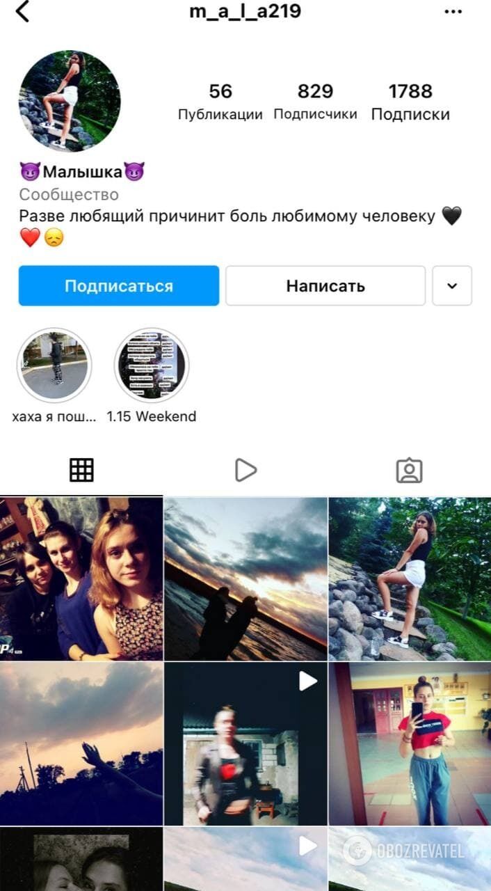 Девочка ведет свою страницу в социальной сети.