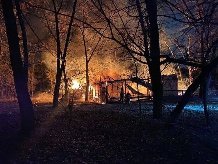 На Трухановом острове произошел пожар