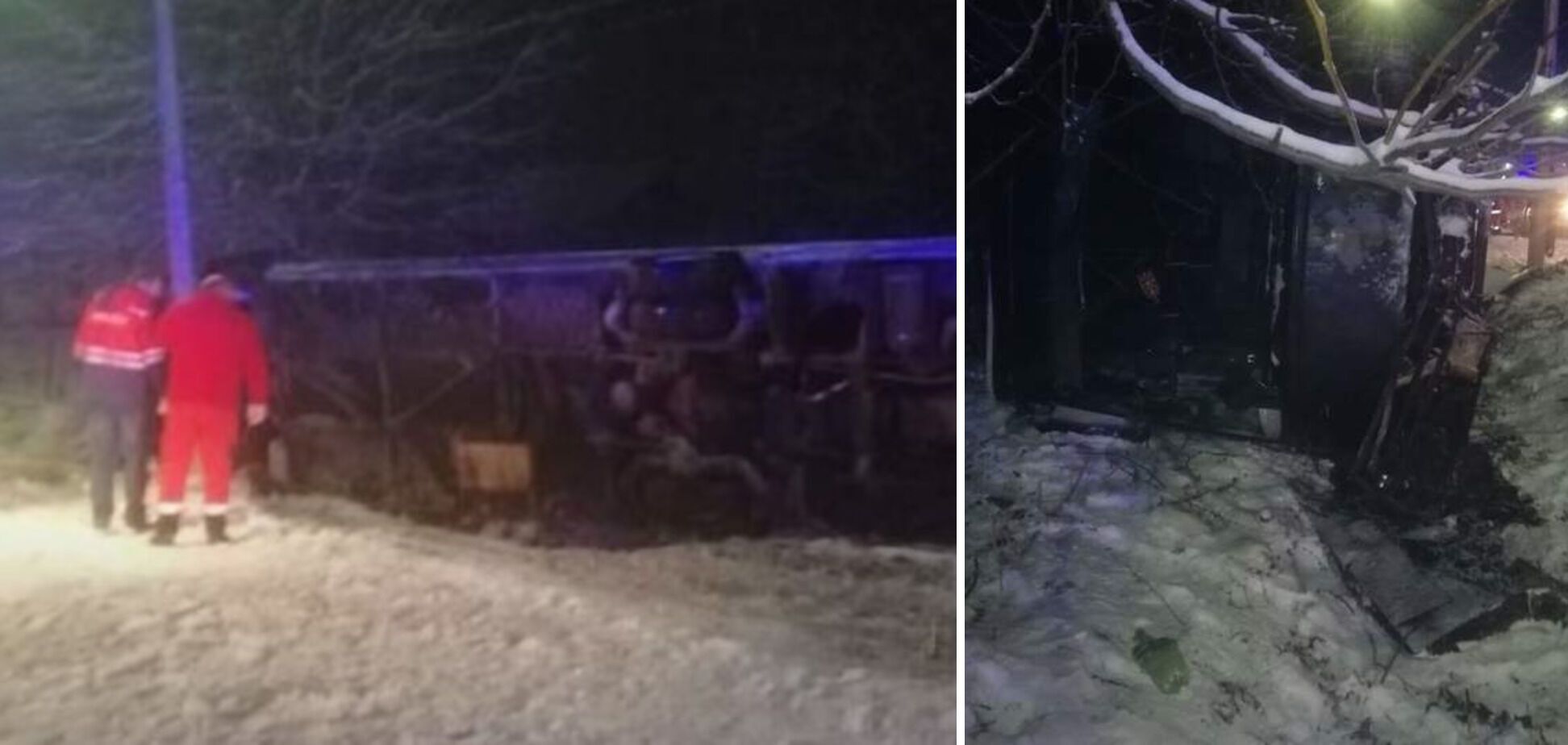 Пассажиры и водители автобуса после аварии в госпитализации не нуждались