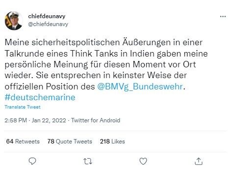 Шенбах написал, что его заявления относительно Крыма отражали только личное мнение dqxikeidqxitkant