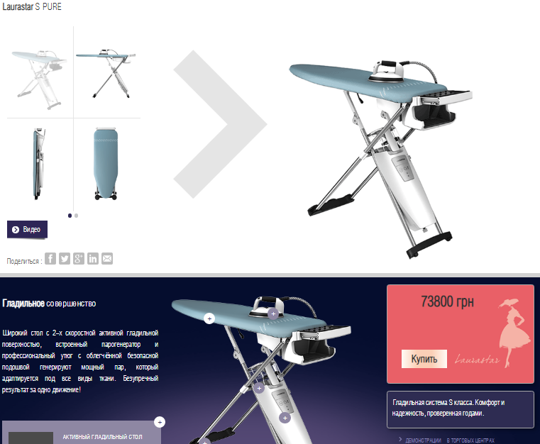 Характеристики выбранной нардепом гладильной системы