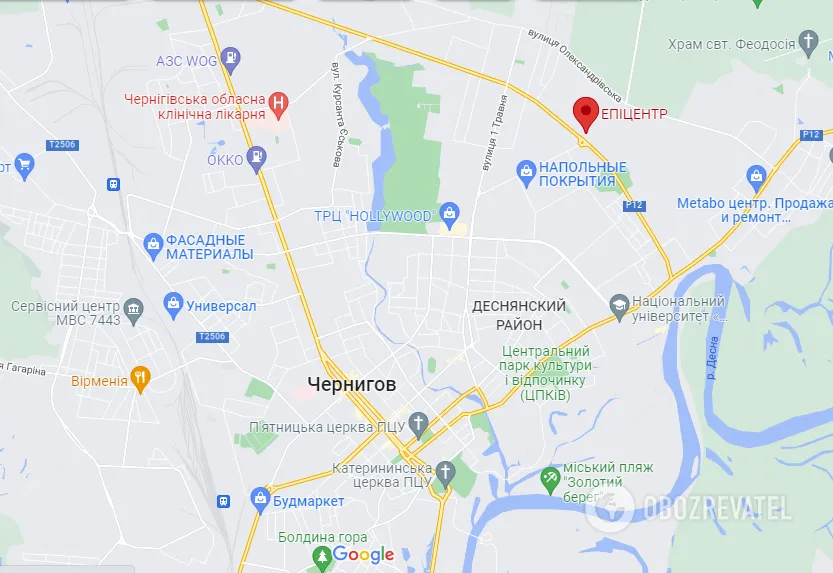 В Чернигове большой пожар: загорелся "Эпицентр" и несколько домов. Видео