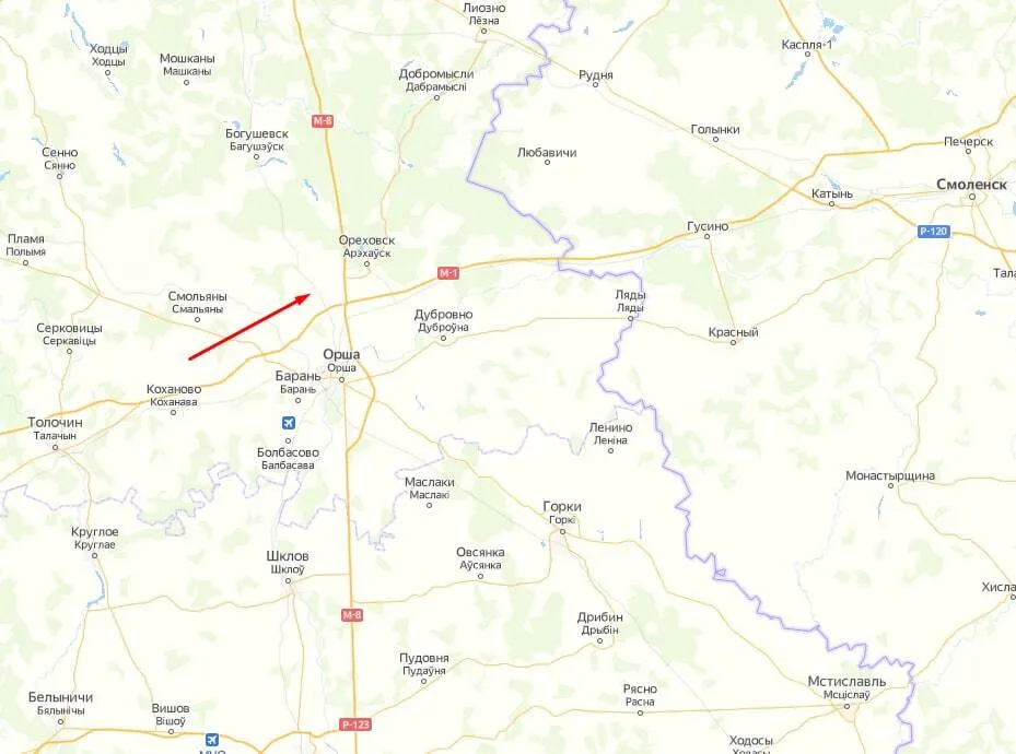 Колонна двигалась в направлении Смоленска