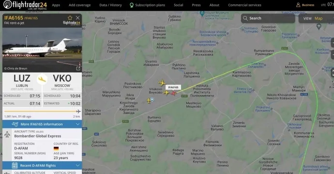 Воздушное судно вылетело из Польши dqxikeidqxiqqeant