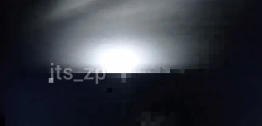 Вспышка взрыва в Запорожье