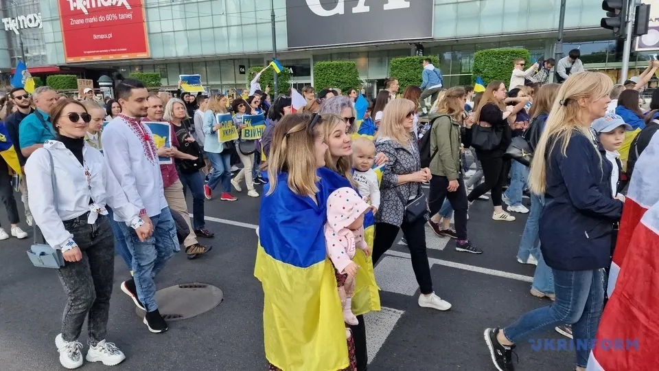 Акция 8 мая в столице Польши Варшаве