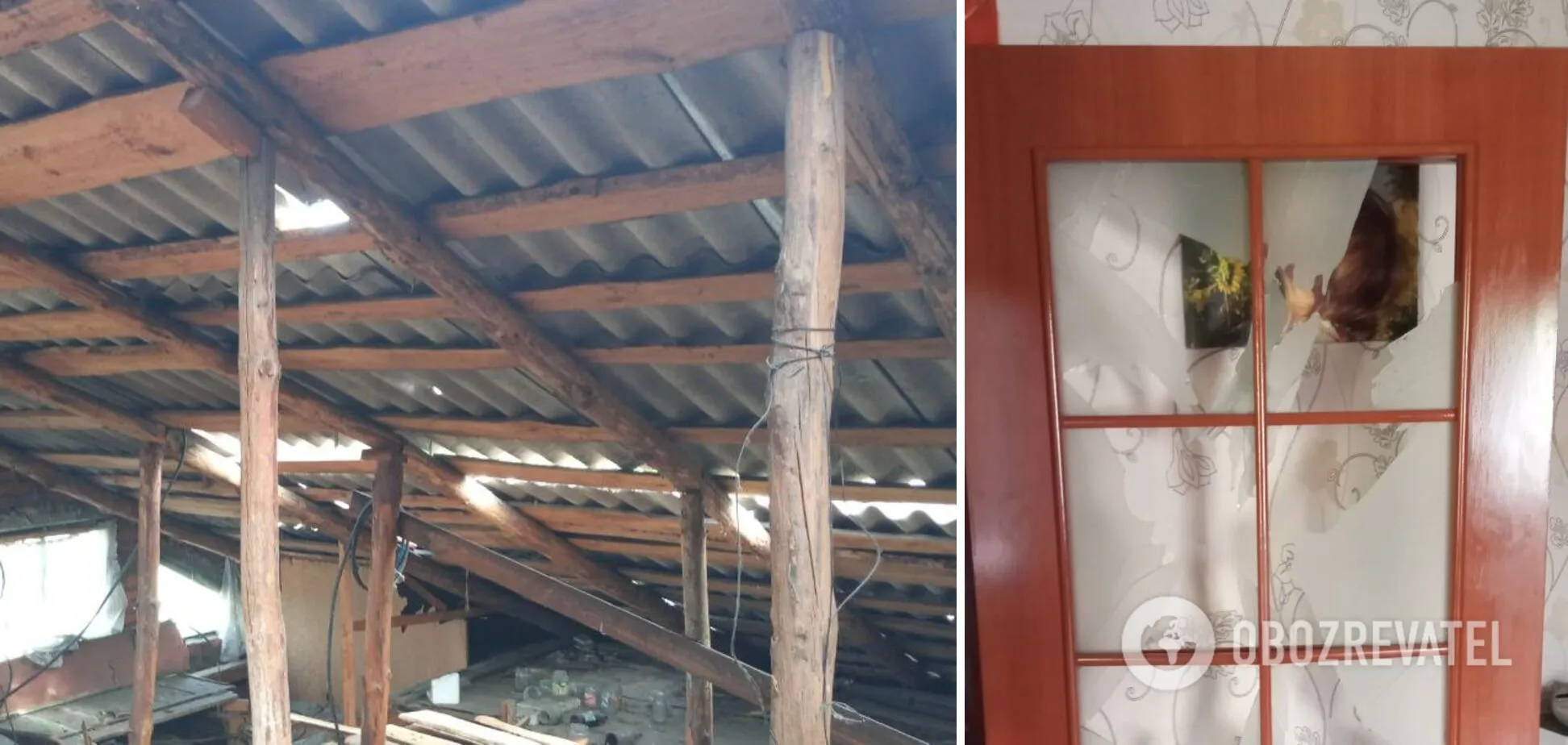 Разрушение частного дома в результате ракетного удара РФ