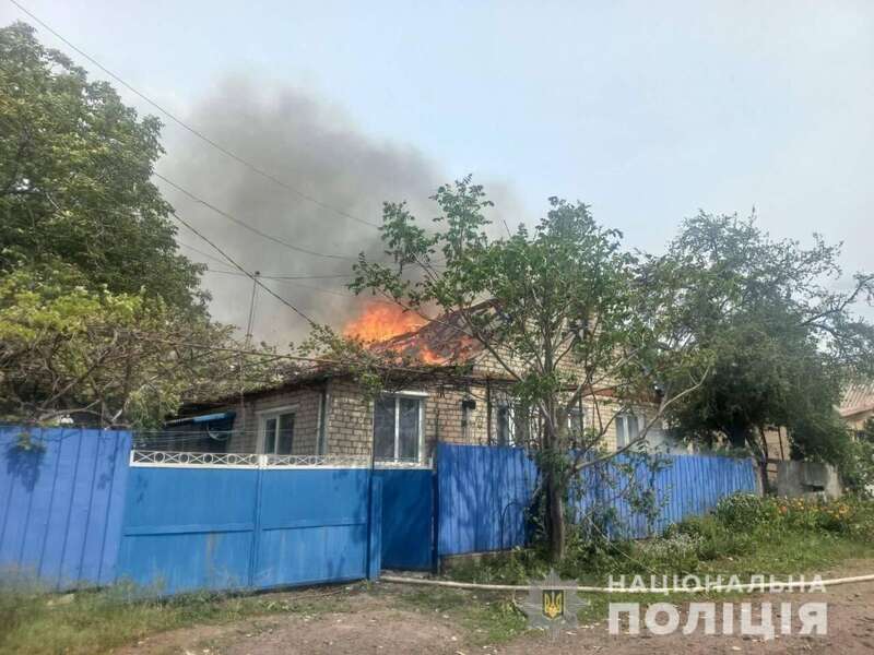 Пожар вследствие обстрела