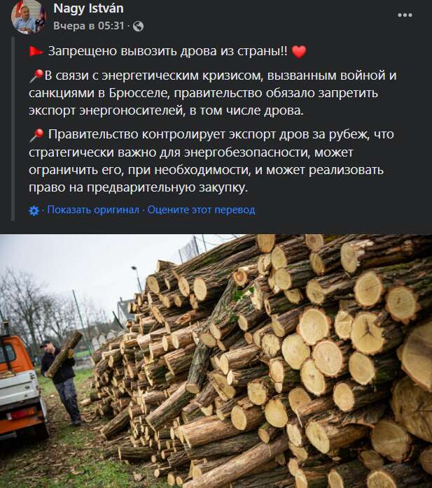 З Угорщини заборонили вивозити дрова dqxikeidqxiqqeant