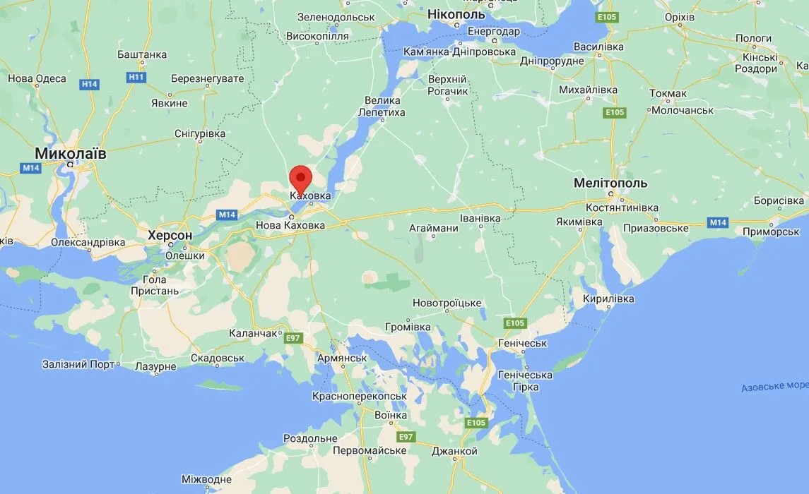 Берислав на карте