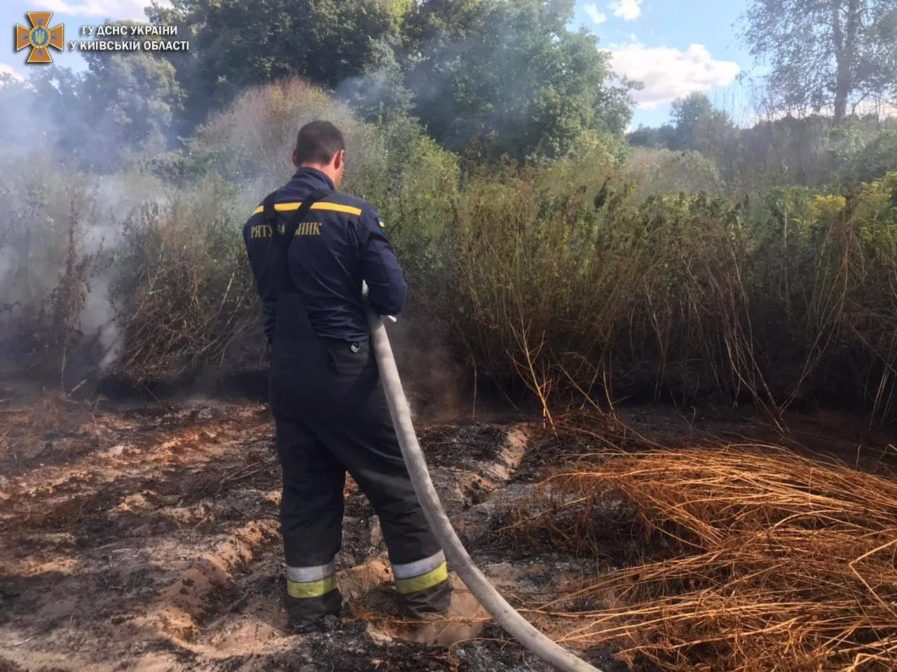 В Киевской области спасатели продолжили тушить пожары на торфяниках: где горит. Фото dqxikeidqxiqqeant