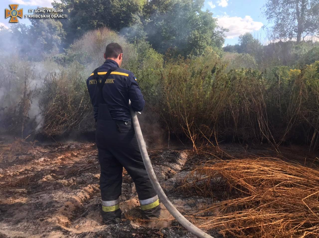 На Київщині рятувальники продовжили гасити пожежі на торфовищах: де горить. Фото dqxikeidqxiqqeant