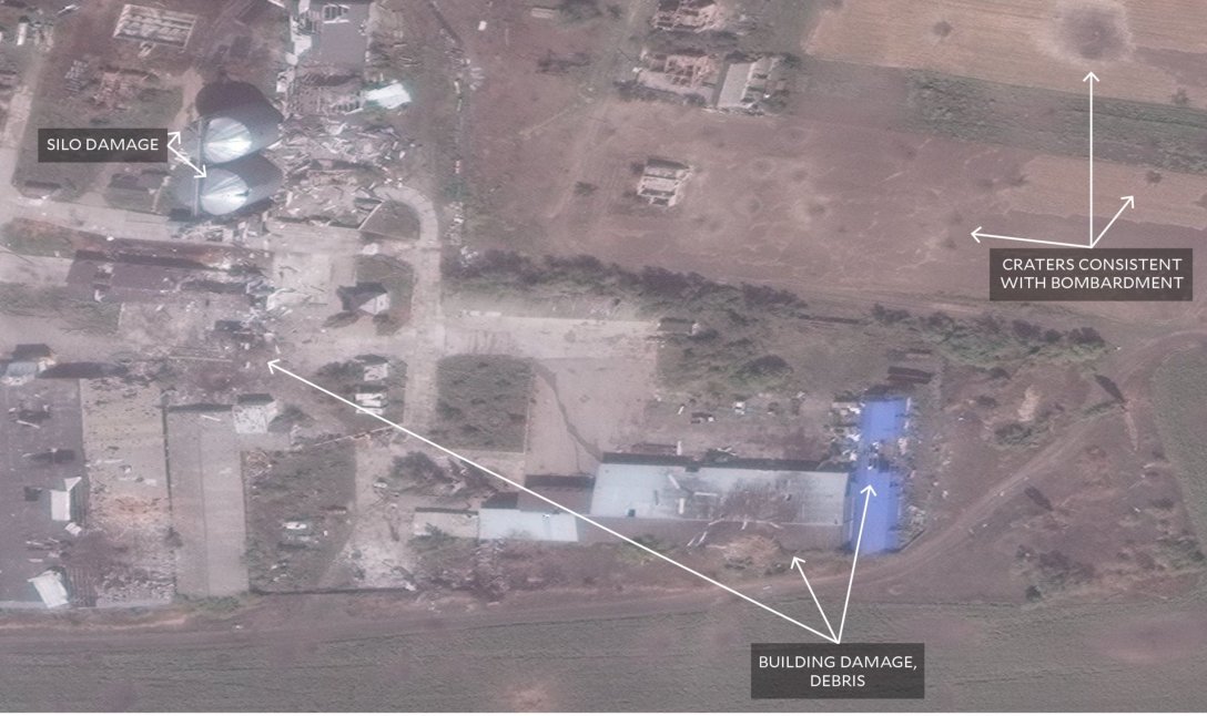 зерносховище, супутниковий знімок