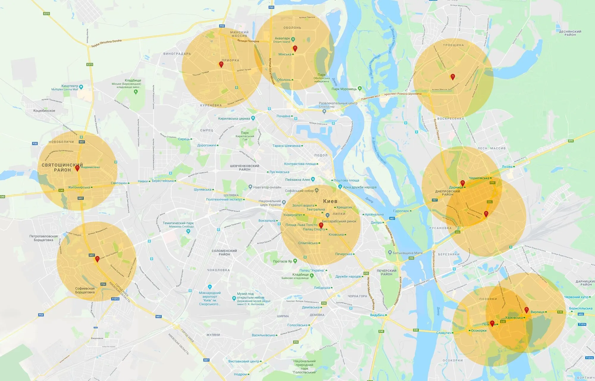 Радиус доставки и Макдональдс в Киеве dqxikeidqxitkant