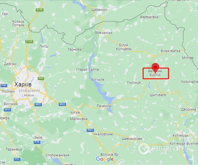 Великий Бурлук на карті