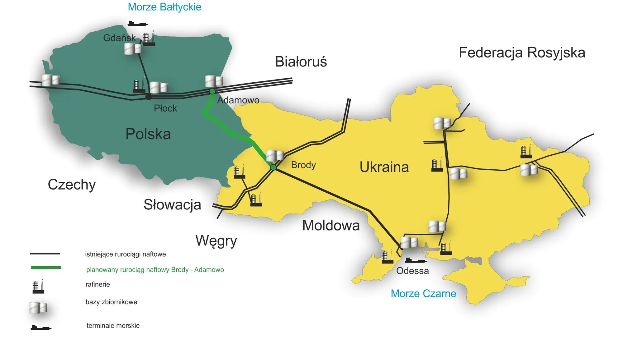 Маршрути нафтопроводу ’’Дружба’’ на території Польщі та України dqxikeidqxitkant