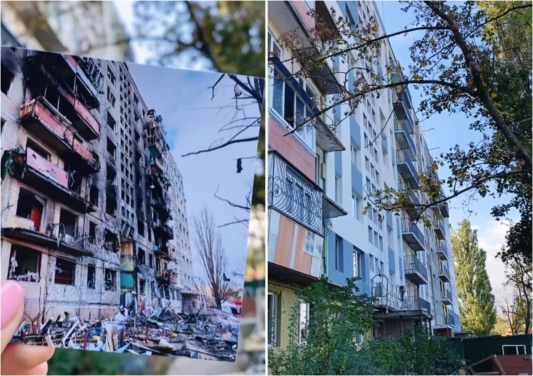 Блогерша показала, как быстро украинцы отстраивают разрушенные оккупантами здания. Видео поразило сеть