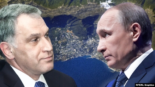 Владимир Путин и Юрий Ковальчук. Коллаж