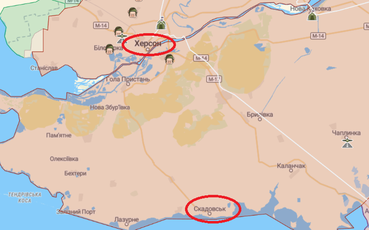 Окупанти перемістили свою "адміністрацію" з Херсона до Скадовська, - Генштаб dqxikeidqxiqqeant
