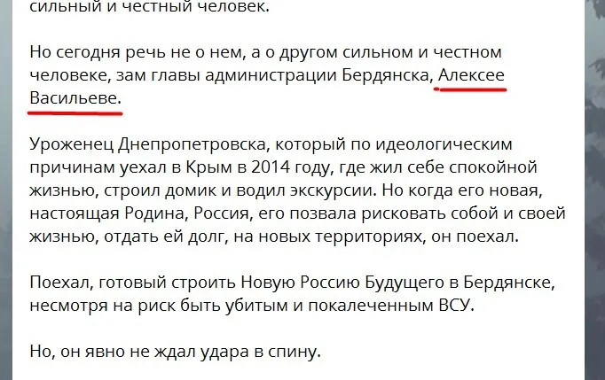 Олексій Васильєв арешт Бердянськ