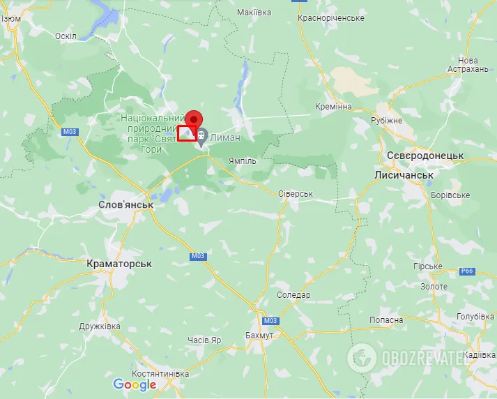 Лиман на карті