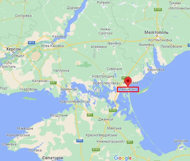 Генічеськ на карті dqxikeidqxiqqeant