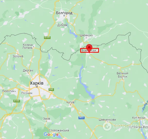 Вовчанськ на карті dqxikeidqxiqqeant