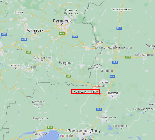 Місто Новошахтинськ на карті dqxikeidqxiqxxant