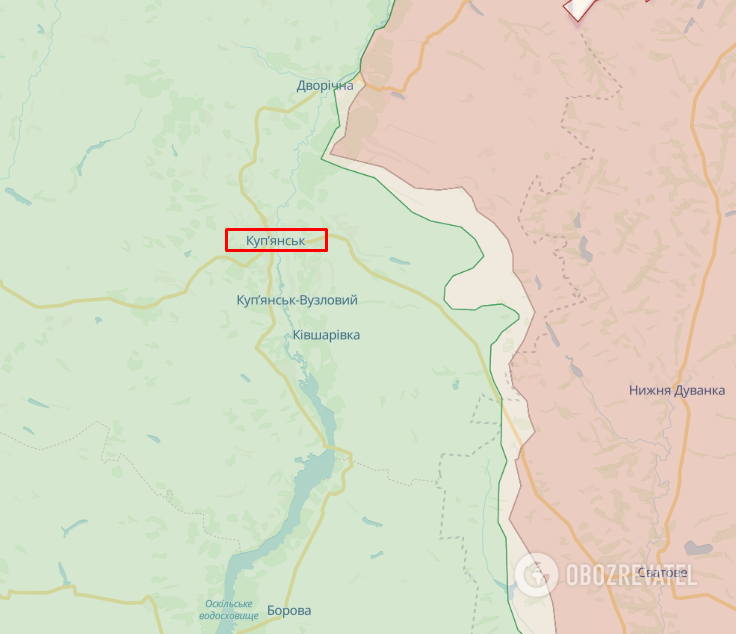Деоккупированный Купянск на карте