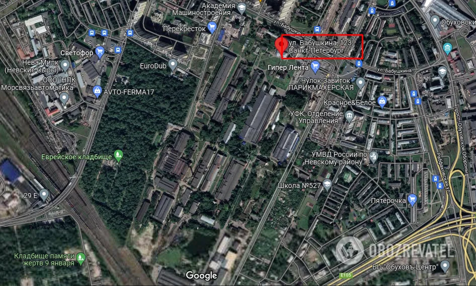 Адреса, де сталася пожежа, на карті dqxikeidqxitkant