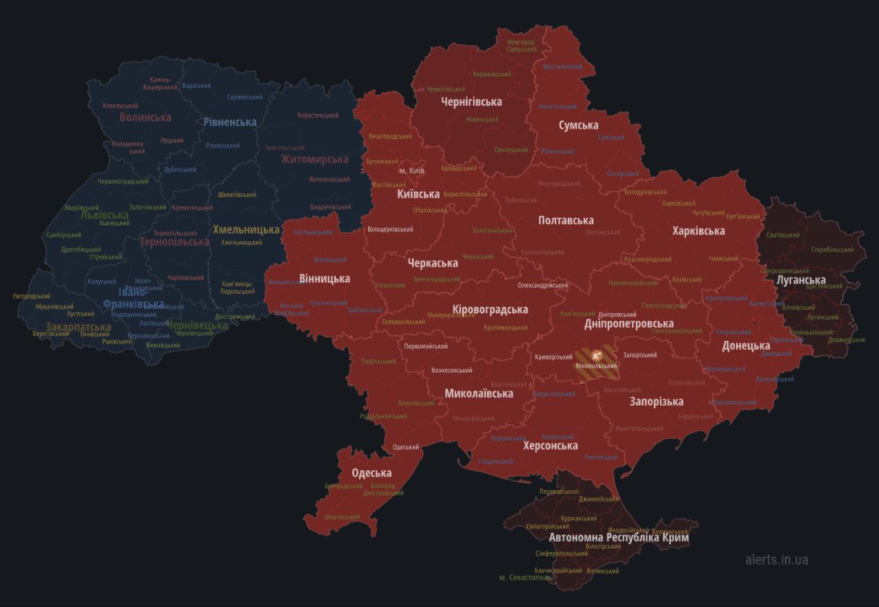 Київ і не тільки. Зі сходу шириться третя масштабна тривога за день dqxikeidqxitkant