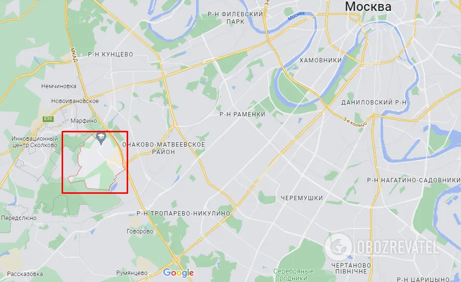 Заречье под Москвой на карте