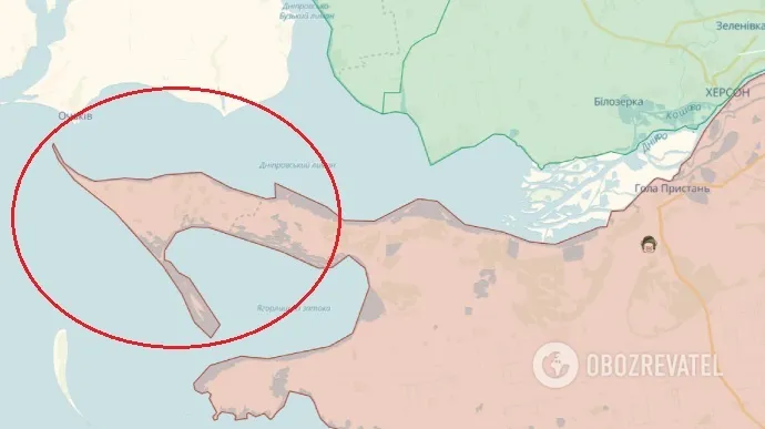 Кинбурнская коса на карте Украины dqxikeidqxitkant