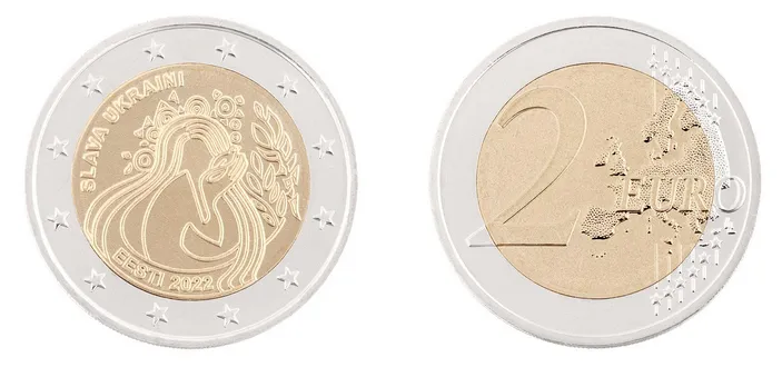 В Эстонии запустили в оборот монету в 2 евро, посвященную Украине dqxikeidqxitkant