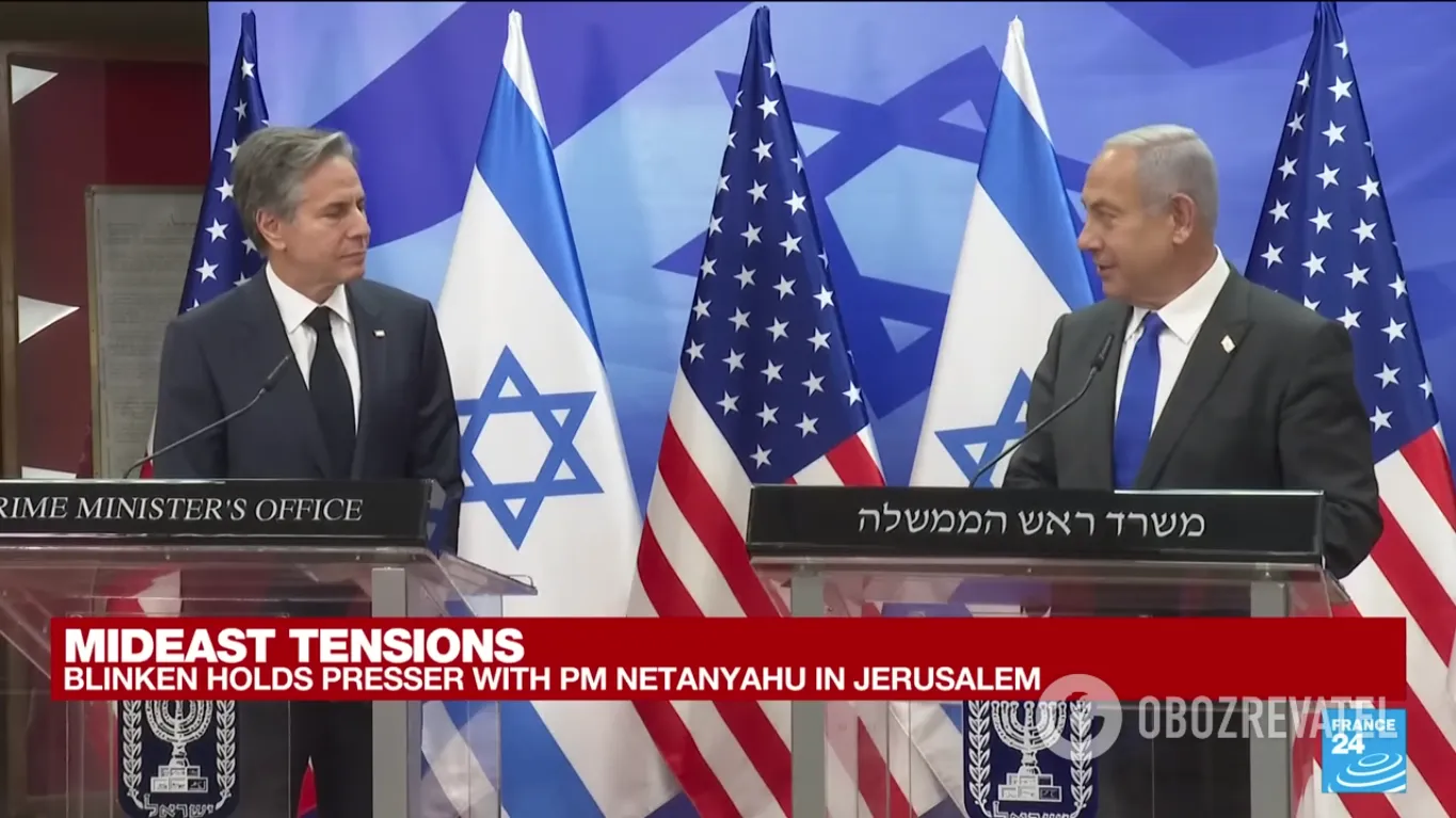 Блінкен і Нетаньяху на прес-конференції в Єрусалимі. dqxikeidqxitkant