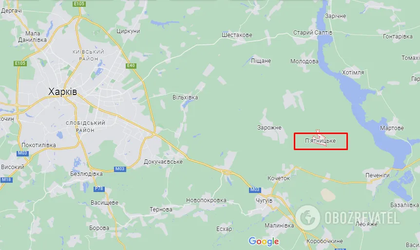 Село П’ятницьке на карті