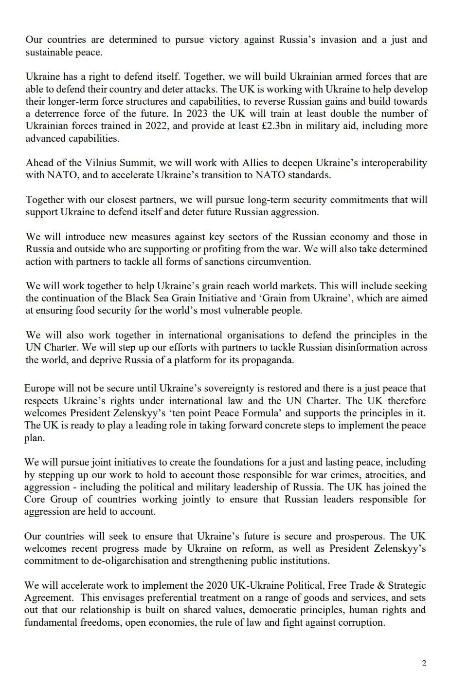 ’’Вместе построим сильную Украину’’: что предусматривает Лондонская декларация, подписанная Зеленским и Сунаком