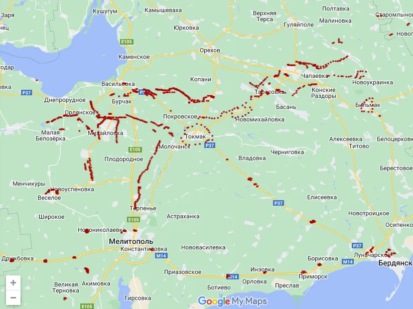 Окопи на півдні на тимчасово окупованій території