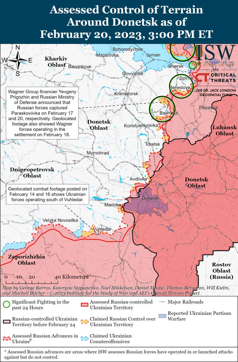 ВСУ отбили вражеские штурмы вблизи Кременной и Бахмута: карты боев ISW