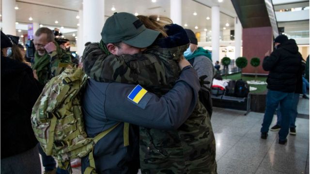 Грузинский доброволец в аэропорту