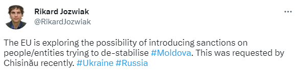 В ЕС хотят ввести санкции против дестабилизирующих ситуацию в Молдове, - СМИ dqxikeidqxiqqeant