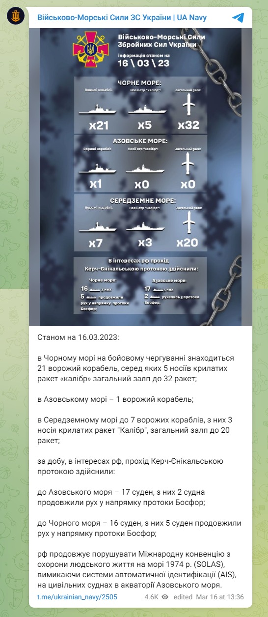 Скриншот из Телеграм ВМС ВСУ dqxikeidqxitkant