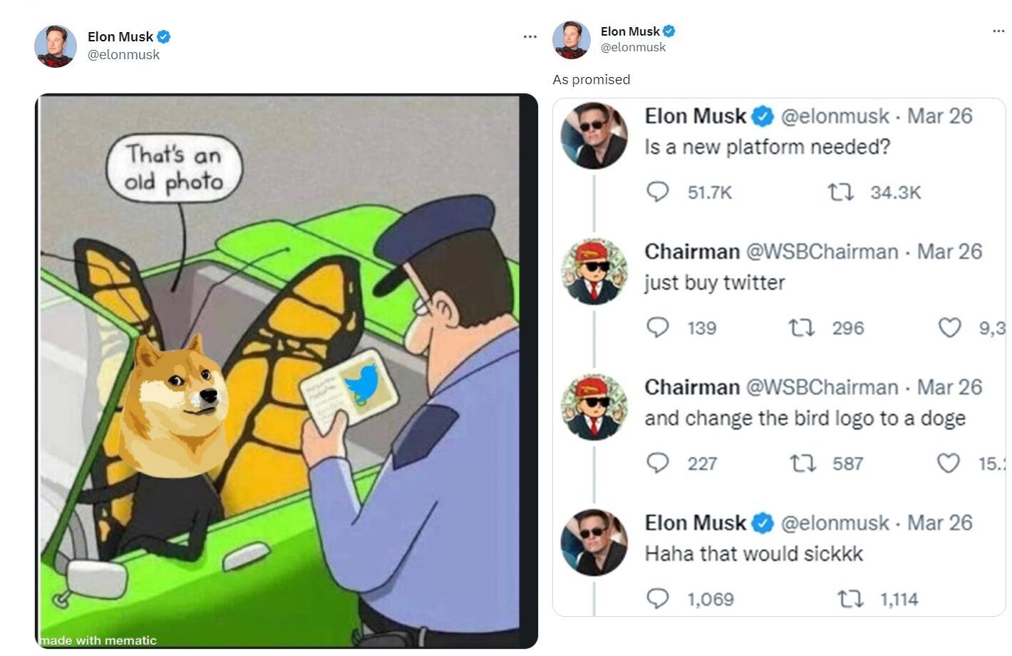 Маск пошутил на тему смены узнаваемого логотипа Twitter. dqxikeidqxiqqeant