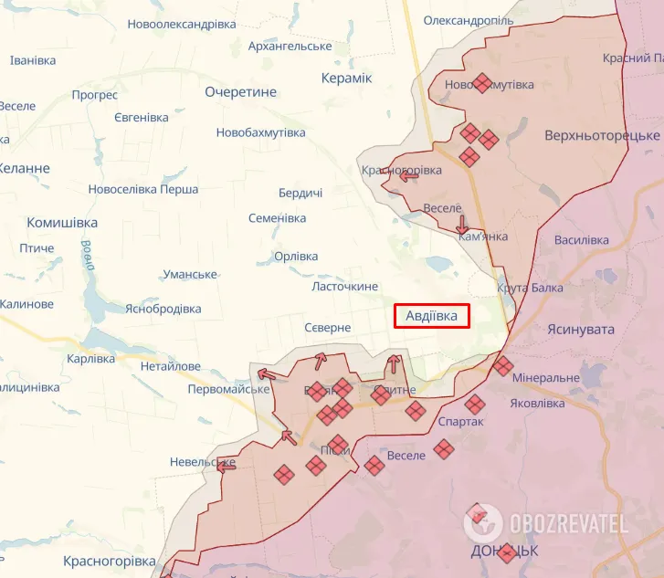 Авдіївка на карті dqxikeidqxitkant