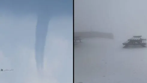 Непривычно для конца апреля: в Израиле выпал снег. Фото