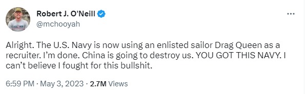 Скріншот із Твіттера О’Ніла