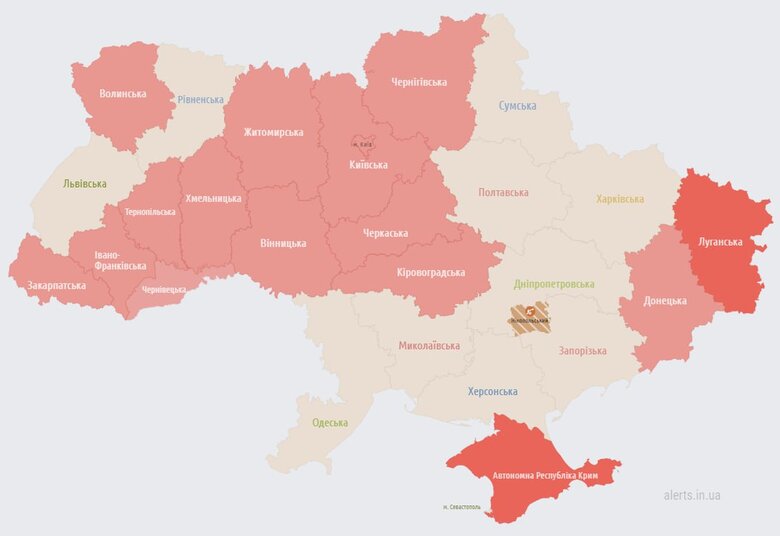 У Києві та низці областей оголошено повітряну тривогу 01 dqxikeidqxitkant